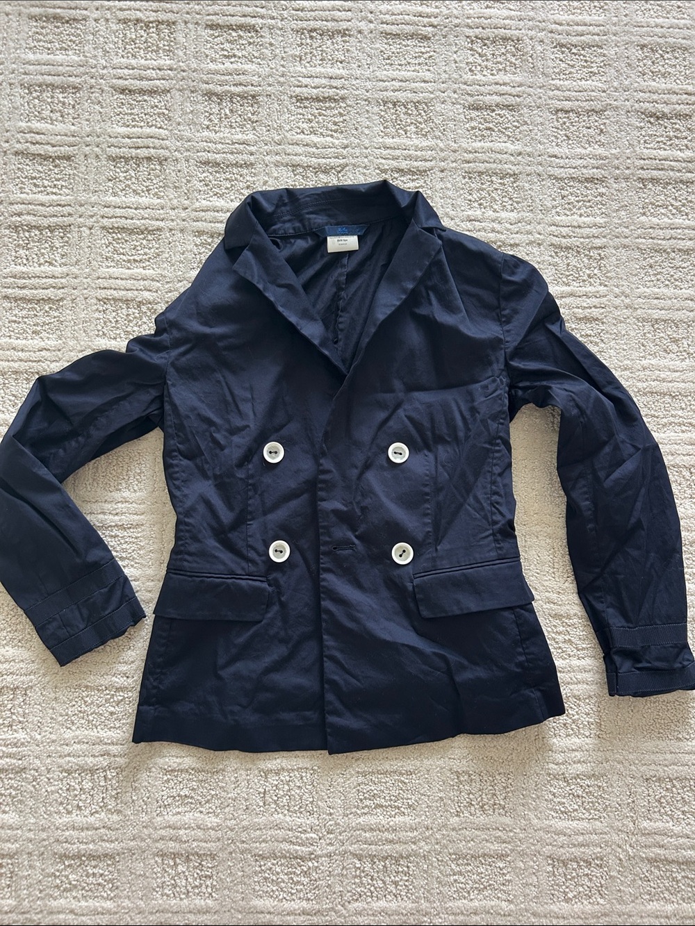 Les Copains Navy Double-Breasted Blazer with White Buttons